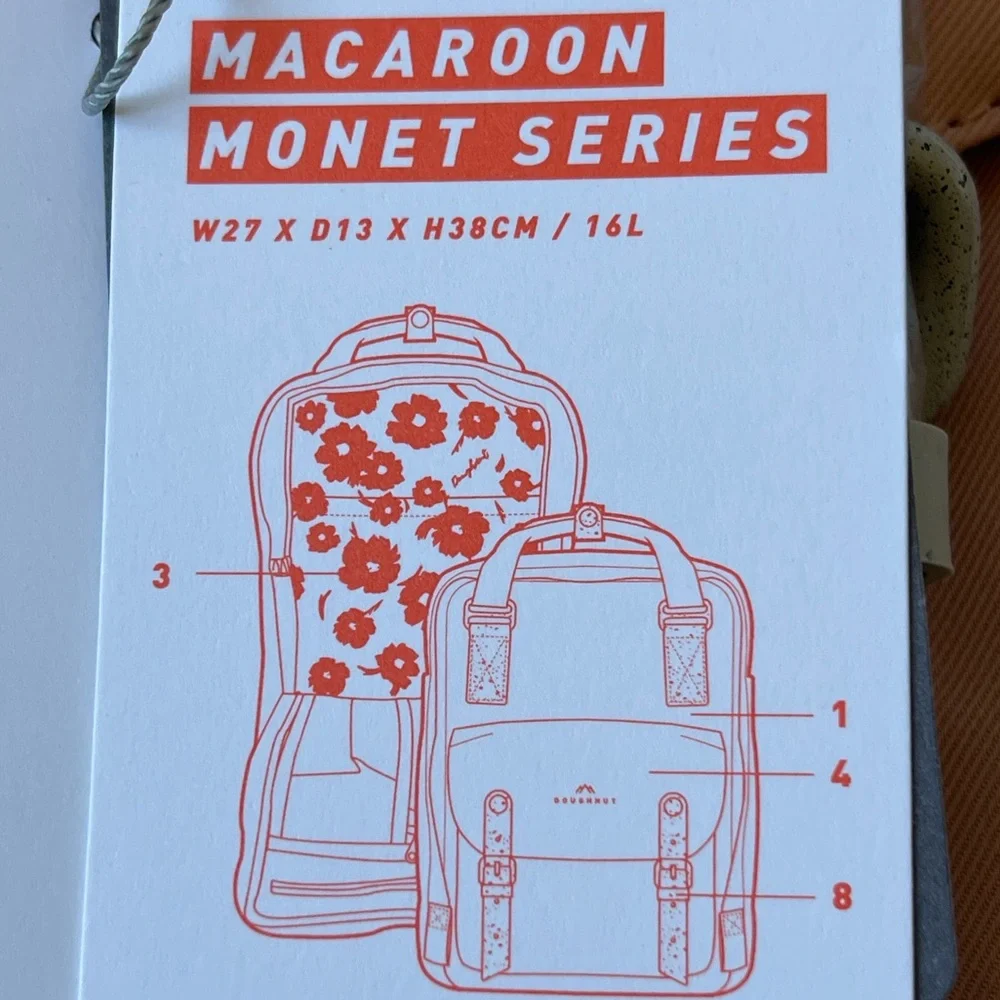 Doughnut Macaroon Monet Pink x Stone Backpack New with Tags